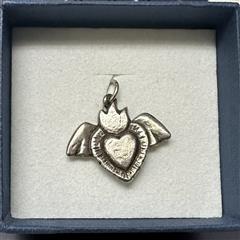 James Avery Retired Milagros Heart 925 Charm